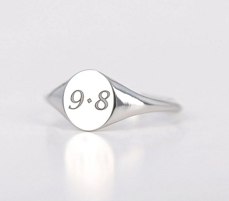 14K Personalized Initial Monogram Signet Ring