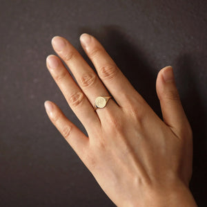 14K Personalized Initial Monogram Signet Ring