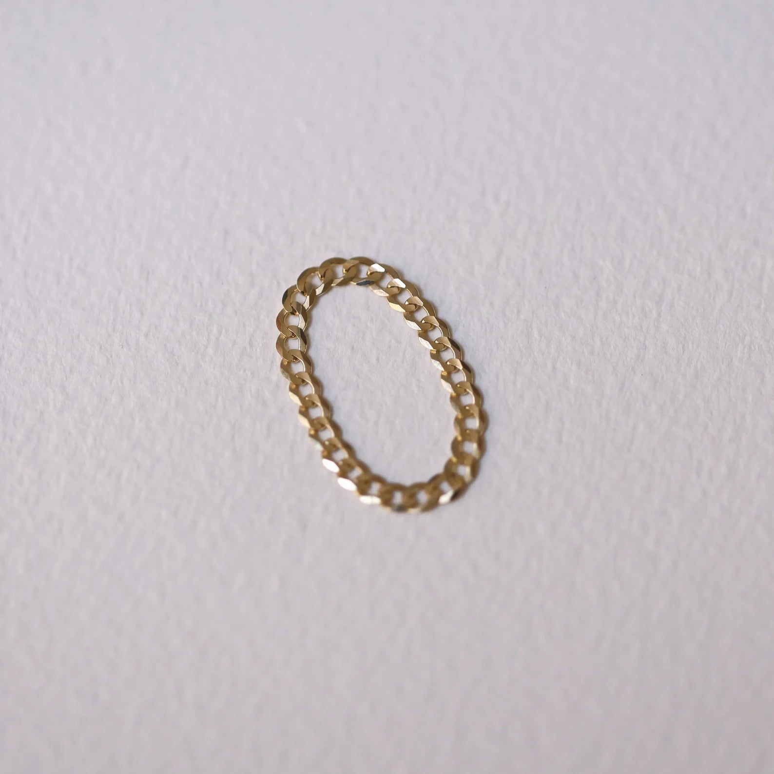 14k Gold Flat Cuban Chain Ring