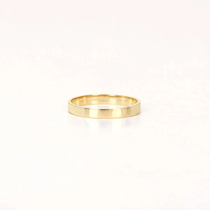 Solid Gold Wedding Band, 2.5mm Flat Ring Band, Stacking Ring